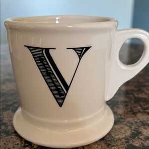 Anthropologie V Monogram Mugs Initial Letter
Coffee Cup Shaving Style